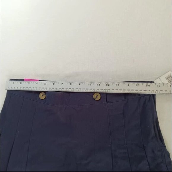 Vintage (NWT) French Toast Navy Pleated Above/At Knee Skirt Size 16 (Pristine) - Picture 6 of 9
